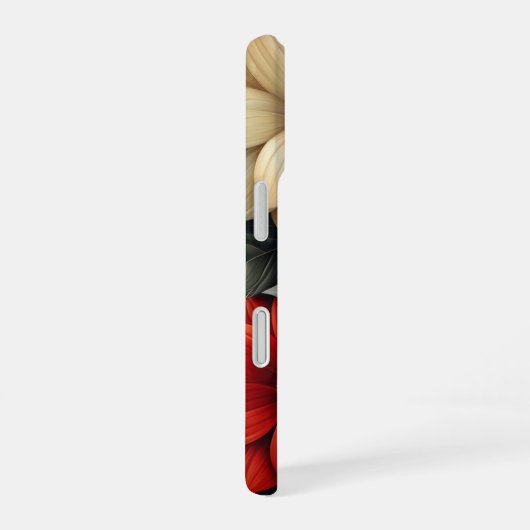 Geel, Sinaasappel, rood met bloemen iPhone 16 Hoesje (Rechterkant)