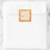 Geel Sinaasappel Roze Hippy Flower Pattern Gift La Vierkante Sticker (Tas)