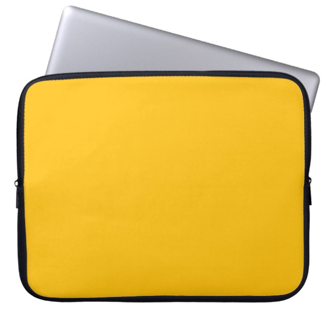 Geel Sinaasappel Stevige Kleur Laptop Sleeve (Voorkant)