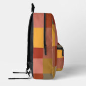 Geel Sinaasappel Tan Veelkleurige Plaid Bedrukte Rugzak (Links)