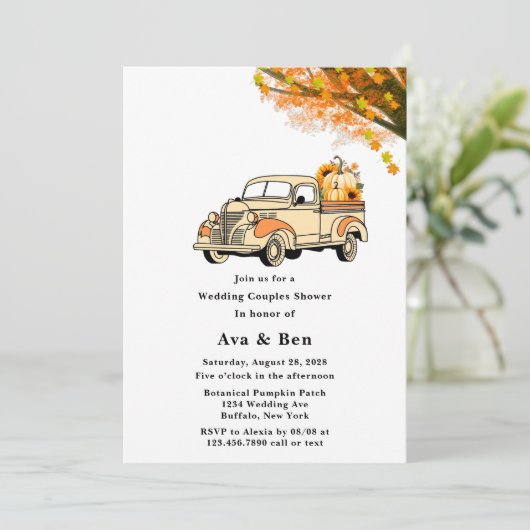 geel Sinaasappel  vrachtwagen bruiloft koppels dou Kaart (Staand voorkant)