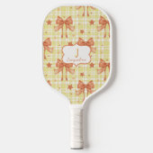 Geel Sinaasappel Vrouwelijke Coquette Bows Pickleball Paddle (Voorkant)