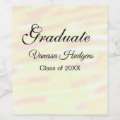 Geel sinaasappel waterverf afstuderen voeg naam ja wijn etiket (Enkel label)