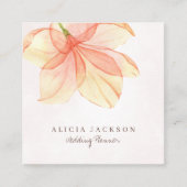 Geel sinaasappel waterverf bloemblaadjes bruiloft vierkante visitekaartje (Voorkant)