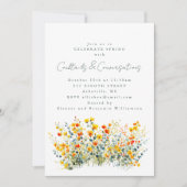 Geel Sinaasappel Wildflower Cocktails Gesprekken Kaart (Voorkant)