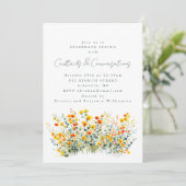 Geel Sinaasappel Wildflower Cocktails Gesprekken Kaart (Staand voorkant)