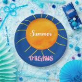 Geel Sinaasappel Zon Zomer Dromen Papieren Bordje (Feest)