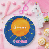 Geel Sinaasappel Zon Zomer Dromen Papieren Bordje (Feest)