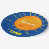 Geel Sinaasappel Zon Zomerliefde Papieren Bordje (Gekanteld)