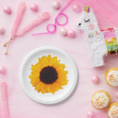 Geel Sinaasappel Zonnebloem Bloemen 4Eve Papieren Bordje (Feest)