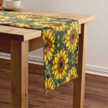 Geel Sinaasappel Zonnebloem met groen & bruin