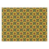 Geel Sinaasappel Zonnebloem met groen & bruin Tafelkleed (Voorkant (Horizontaal))