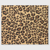 Geel Sinaasappel Zwart Leopard Dierenprint Cadeaupapier (Vlak)