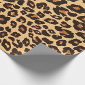 Geel Sinaasappel Zwart Leopard Dierenprint Cadeaupapier (Hoek)