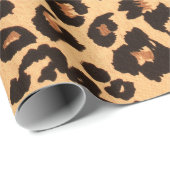 Geel Sinaasappel Zwart Leopard Dierenprint Cadeaupapier (Rol Hoek)