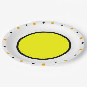 Geel Sinaasappel Zwarte Stippen Papieren Bordje (Gekanteld)