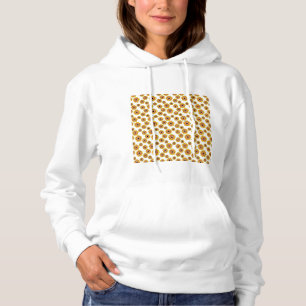 Geel Sinaasappels bloemenpatroon Hoodie