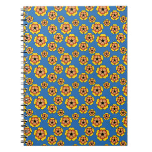 Geel Sinaasappels bloemenpatroon Notitieboek