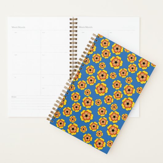 Geel Sinaasappels bloemenpatroon Planner (Display)