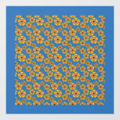 Geel Sinaasappels bloemenpatroon Raamsticker (Vel)