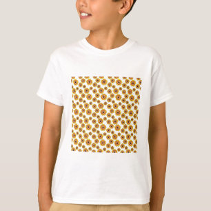 Geel Sinaasappels bloemenpatroon T-shirt