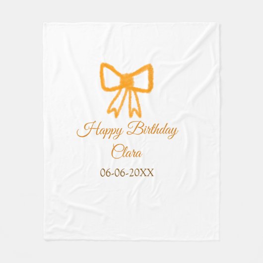 Geel sinaasappels boog waterverf retro Happy Birth Fleece Deken (Voorkant)