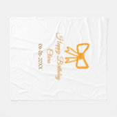 Geel sinaasappels boog waterverf retro Happy Birth Fleece Deken (Voorkant (Horizontaal))