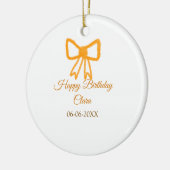 Geel sinaasappels boog waterverf retro Happy Birth Keramisch Ornament (Links)