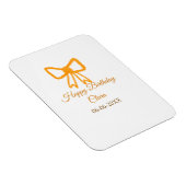 Geel sinaasappels boog waterverf retro Happy Birth Magneet (Rechterzijde)