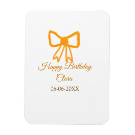 Geel sinaasappels boog waterverf retro Happy Birth Magneet