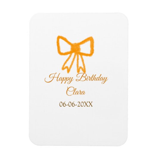 Geel sinaasappels boog waterverf retro Happy Birth Magneet (Verticaal)