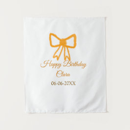 Geel sinaasappels boog waterverf retro Happy Birth Wandkleed