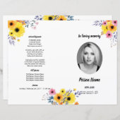 GEEL | Sjabloon van het begrafenisprogramma (Voorkant / Achterkant)