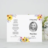 GEEL | Sjabloon van het begrafenisprogramma (Staand voorkant)