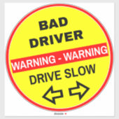 Geel slecht bestuurdersteken (langzaam rijden) Waa Sticker (Vel)
