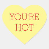 Geel Snoep Gesprek Hart Sticker customtext (Voorkant)