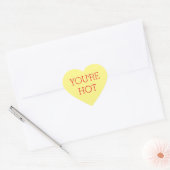 Geel Snoep Gesprek Hart Sticker customtext (Envelop)