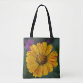 Geel Snoep Striped Zinnia Tote Bag (Voorkant)