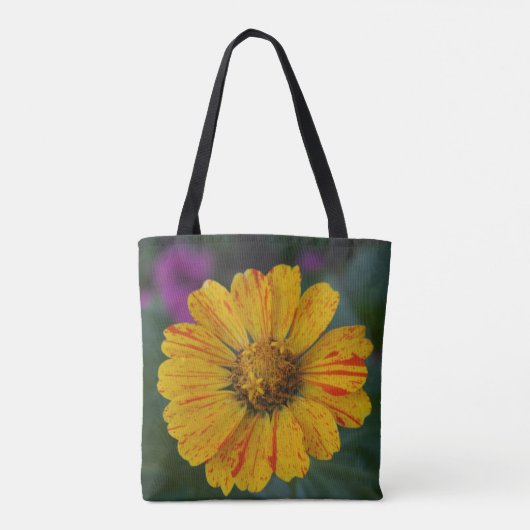 Geel Snoep Striped Zinnia Tote Bag (Achterkant)
