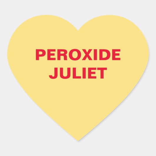 Geel Snoepjes hart Hart Sticker (Voorkant)