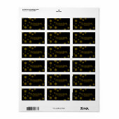 geel Snowflake-bordadreslabel Etiket (Full Sheet)