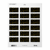 geel Snowflake kerstadreslabel Etiket (Full Sheet)