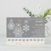 Geel Snowflake mobiel Wieg Baby shower uitnodigen Kaart (Staand voorkant)