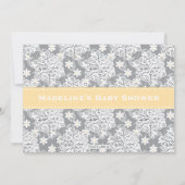 Geel Snowflake mobiel Wieg Baby shower uitnodigen Kaart (Achterkant)