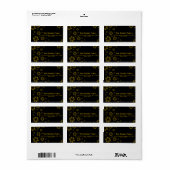 geel Snowflakes bordadreslabel Etiket (Full Sheet)