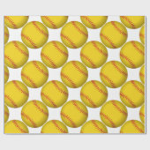 Geel Softbal Cadeaupapier (Vlak)