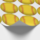 Geel Softbal Cadeaupapier (Hoek)
