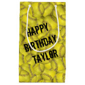 geel softbal collectie verjaardag klein cadeauzakje (Voorkant)