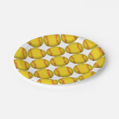 Geel Softbal Papieren Bordje (Gekanteld)