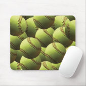 Geel Softball Papered Muismat (Met muis)